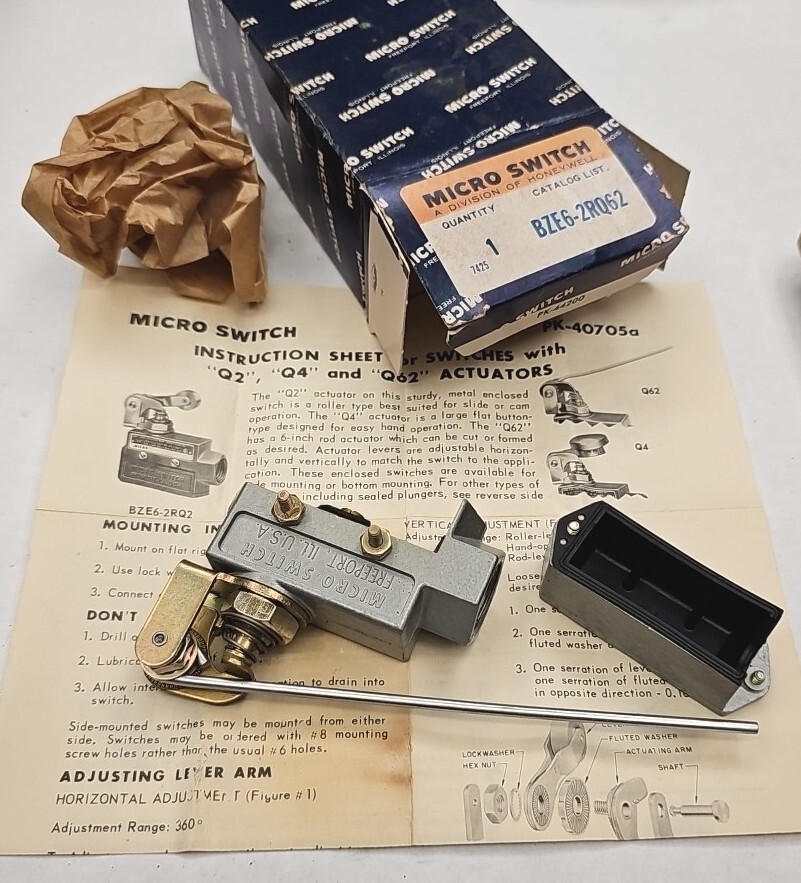 Micro Switch BZE6-2RQ62 Limit Switch With Rod Actuator