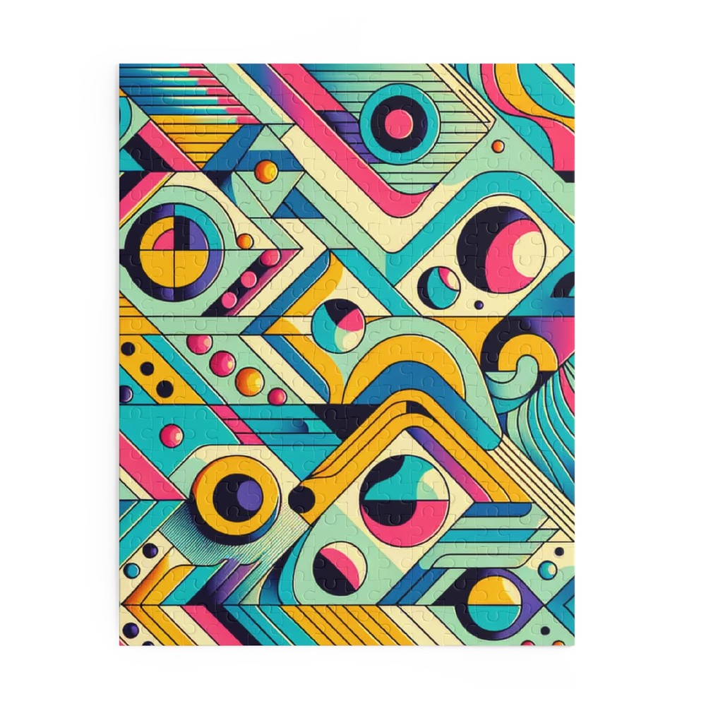 Puzzle (120, 252, 500-Piece) Retro Pattern Geometric Funk Art Print