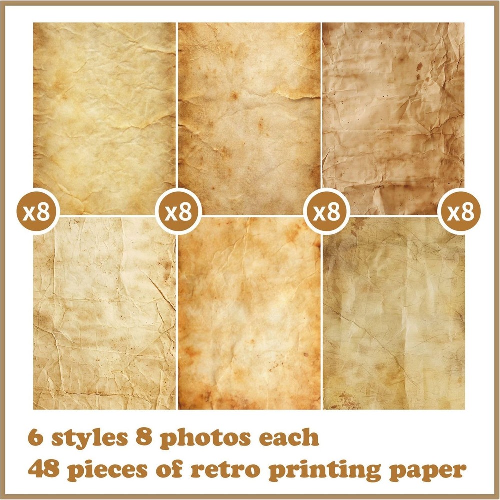 Vintage Computer Paper Parchment Writing Stationary Papers 48 Sheets,A4 Old A...