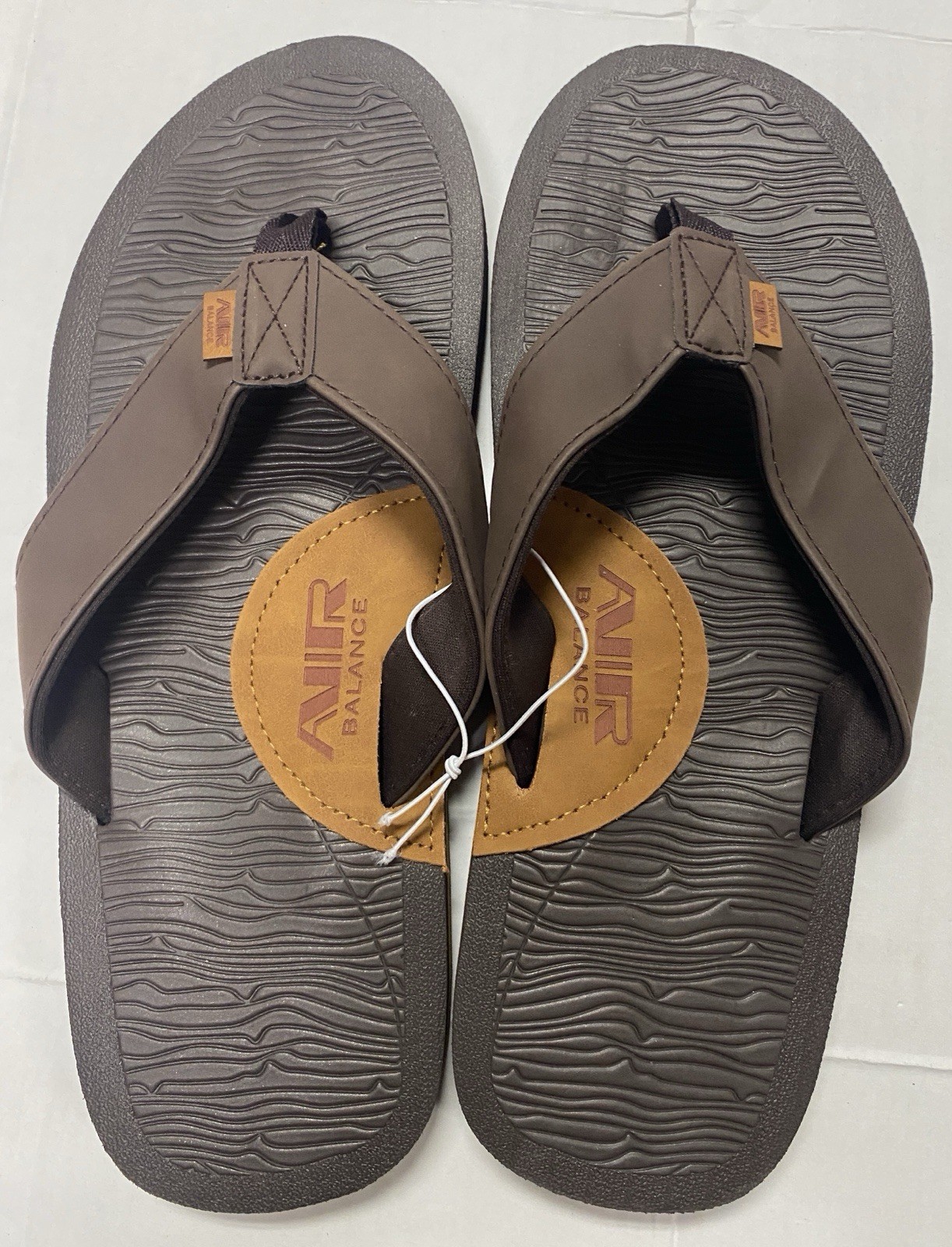 Air Balance Brown Sandals Flip Flops Men's Size 13 14 15 Surf Beach