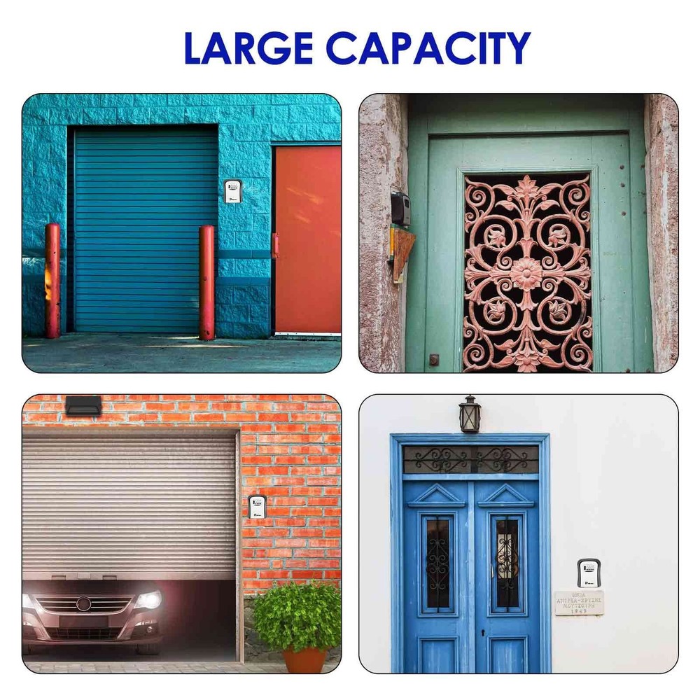 2 Pack Key Lock Box Waterproof Combination Lockbox Wall Mount 4 Digits Resett...