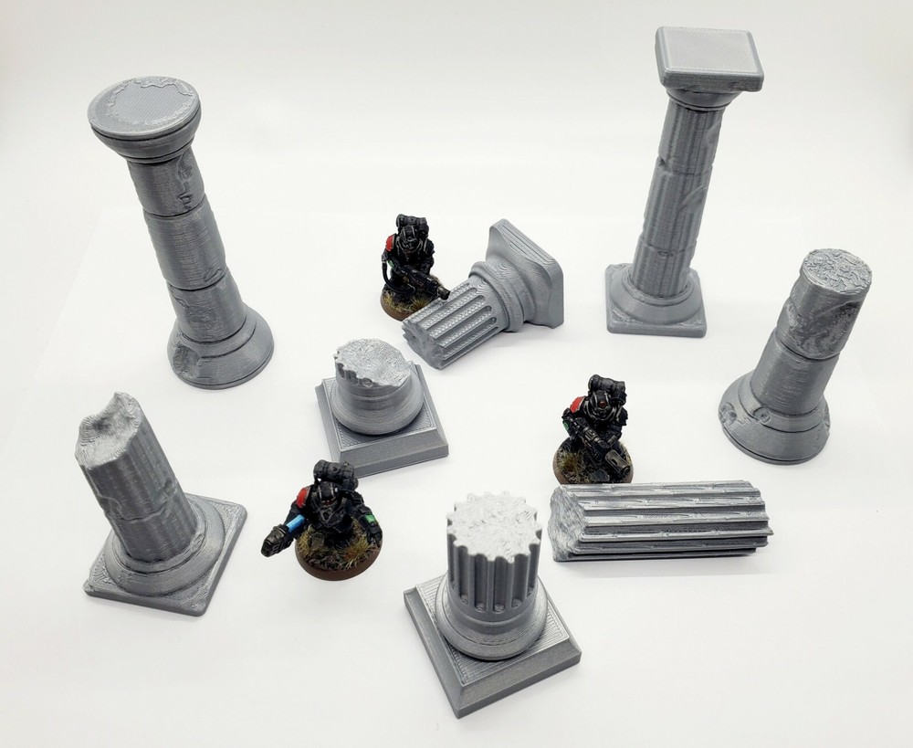 3d Printed Destroyed Columns/Pillars Terrain for Tabletop Gaming