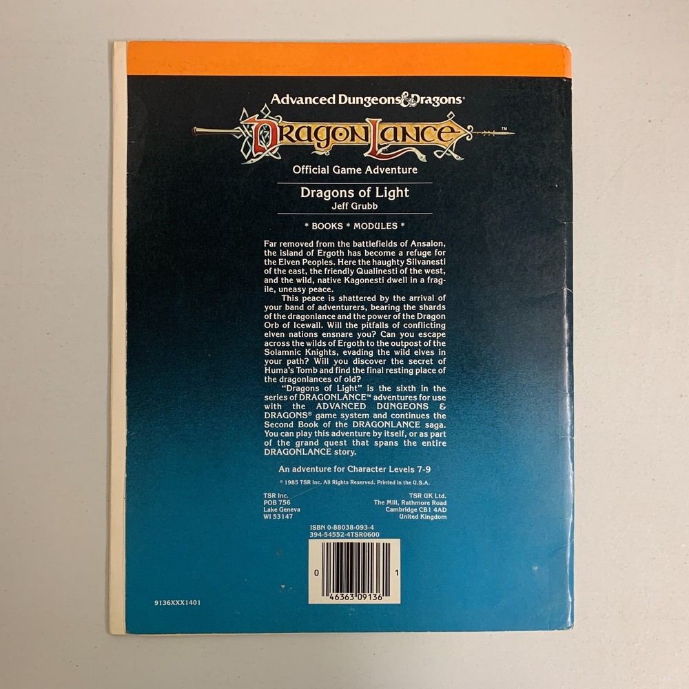 Advanced Dungeons & Dragons Dragons of Light Paperback