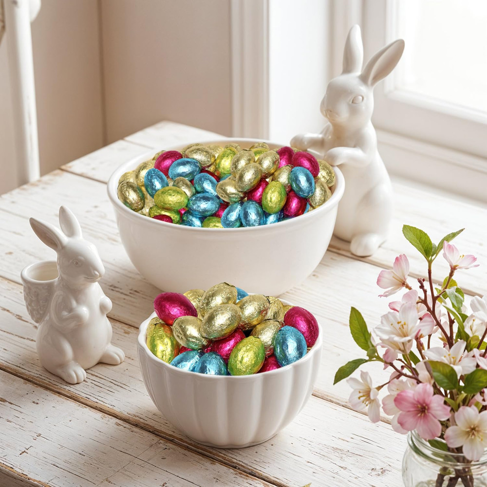 Milk Chocolate Easter Eggs Candy - Foil Wrapped Chocolate Candy Eggs for Easter