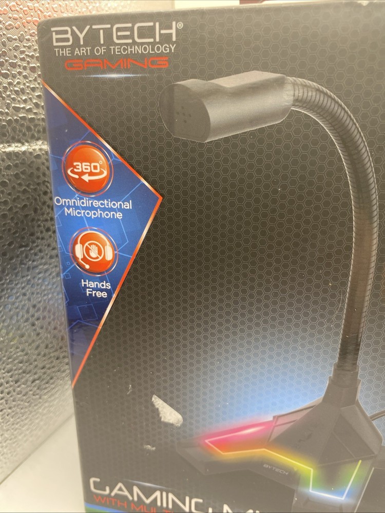 New Bytech Adjustable Gaming microphone - new- Multi Color Backlight Hands Free