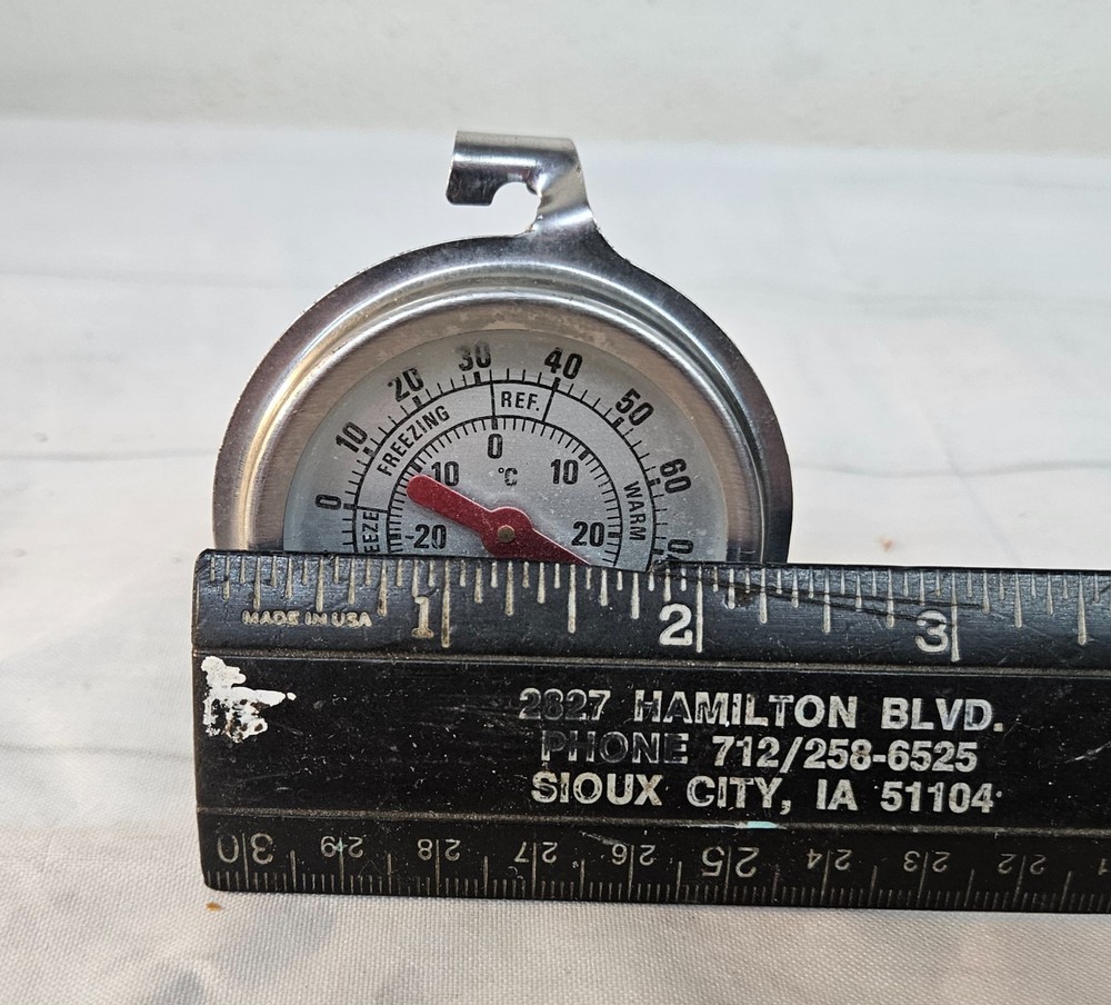 Vintage Ekco Ref. Freezer Thermometer Restaurant Kitchen Cooler Thermometer WORK