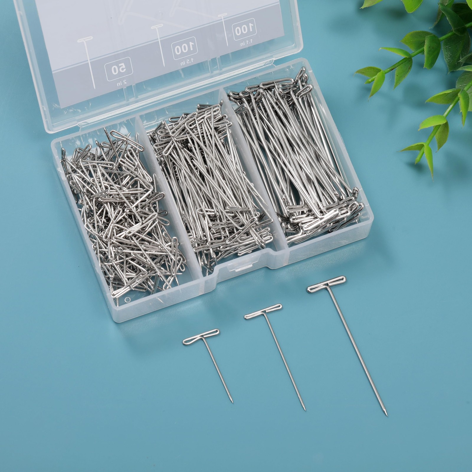 250Pcs T Pins, 1inch /1.5inch/ 2 inch T-Pins,Stainless Steel T Pin for Wigs, ...