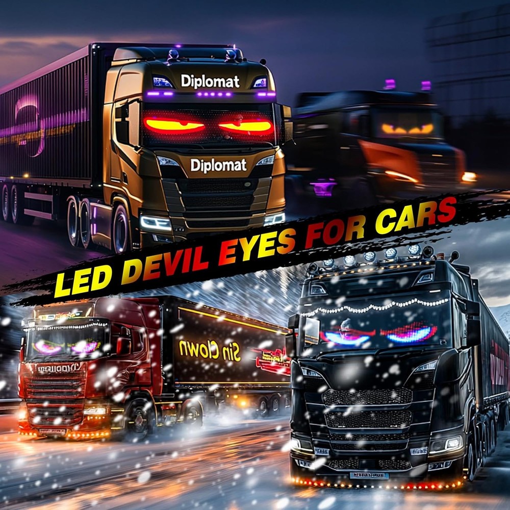 70”x7.6” Devil Eyes LED Display Light APP Control Flexible Programmable Screen