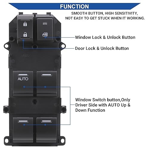 Power Window Switch Control Button, Compatible with Honda Accord 2008-2012,