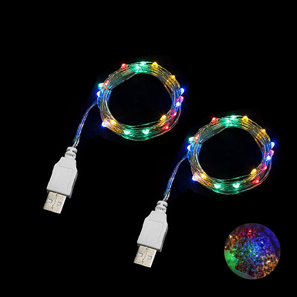 2M 20 Leds Fairy String Lights, USB Powered String Light for Desk Office Christm