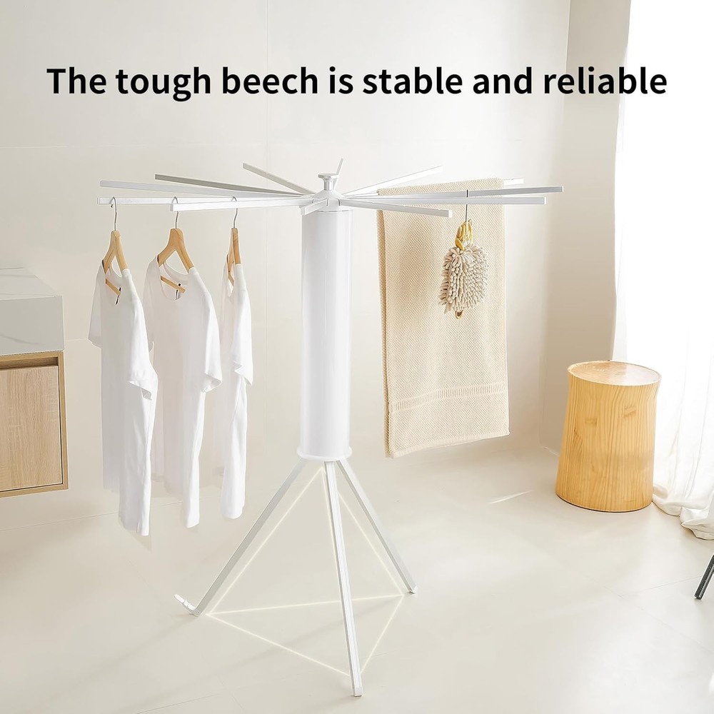 JOOM Tripod Clothes Drying Rack, Garment Rack Portable, Matter Silver