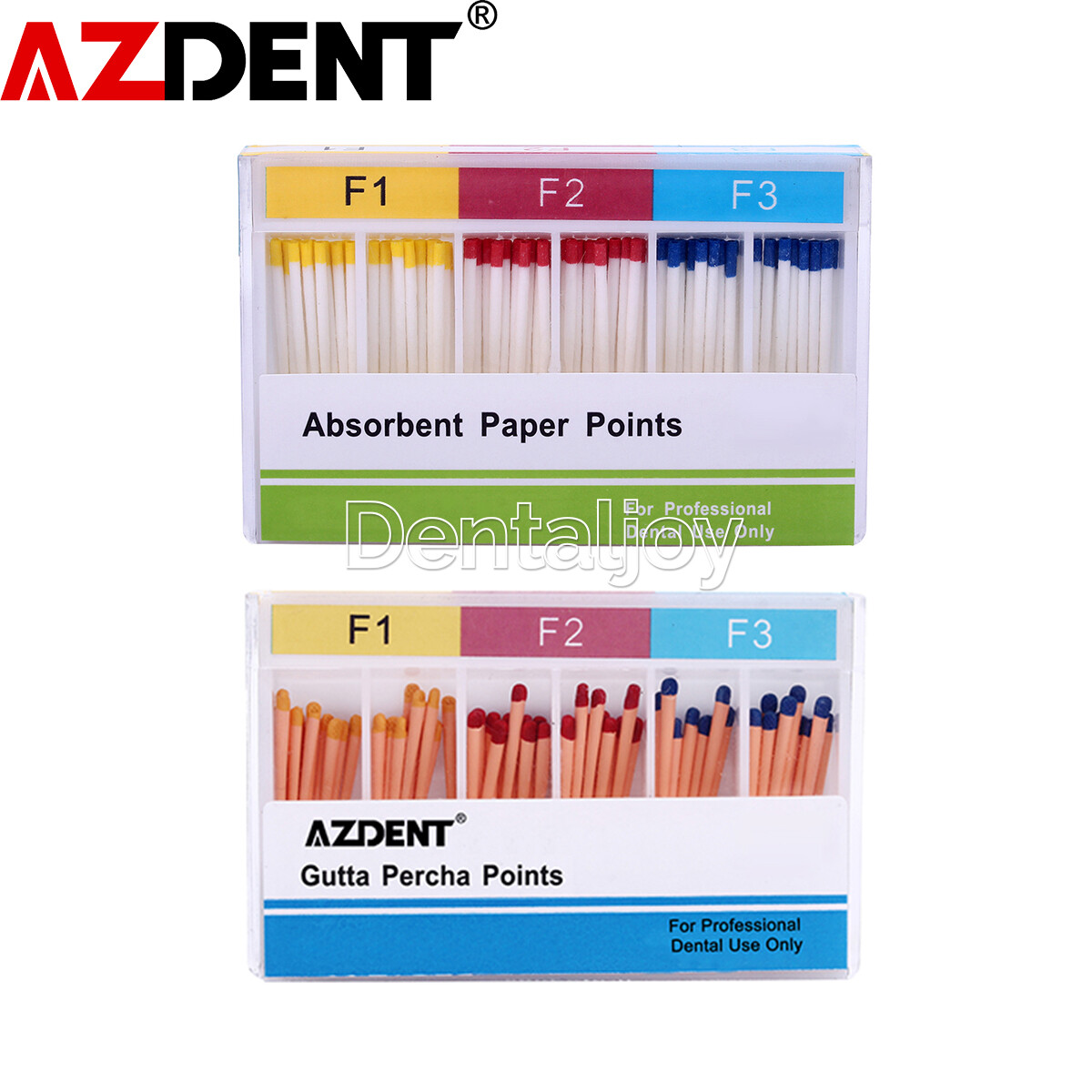 AZDENT Dental Endodoncia Puntas de gutapercha y papel absorbente F1.F2.F3 Endo