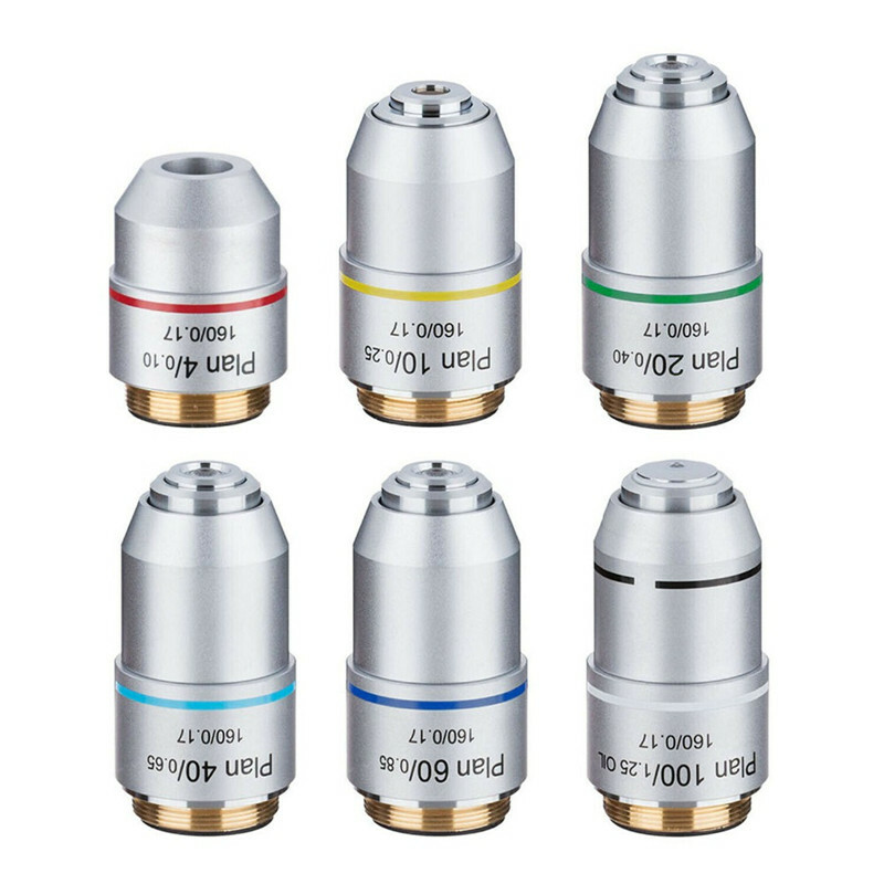Biological Microscope 4X-100X PLAN Objective Lens Universal RMS Standard Thread