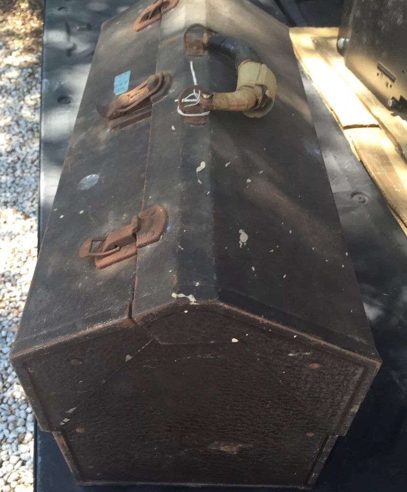 Vintage Hip Roof Tool Storage Box Case
