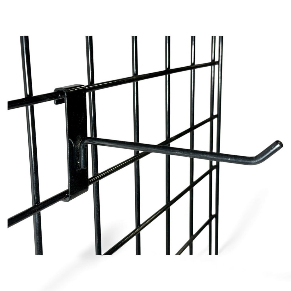 8” Gridwall Hooks - 15 Black Hooks For 3” Gridwall