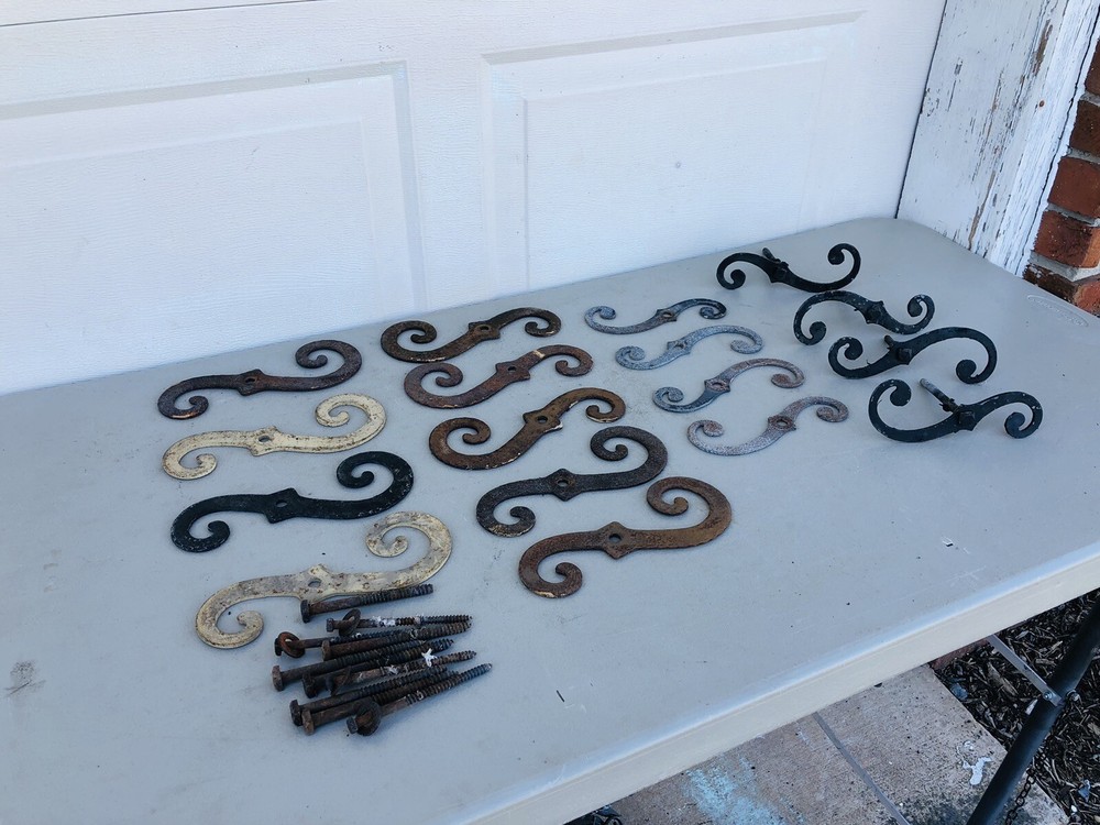 Architectural Scroll Plate Anchor Salvage Primitive Building Tie Lot