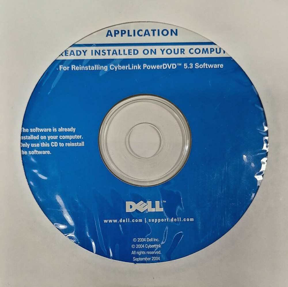 N.I.B Dell Reinstalling Disc CyberLink PowerDVD 5.3