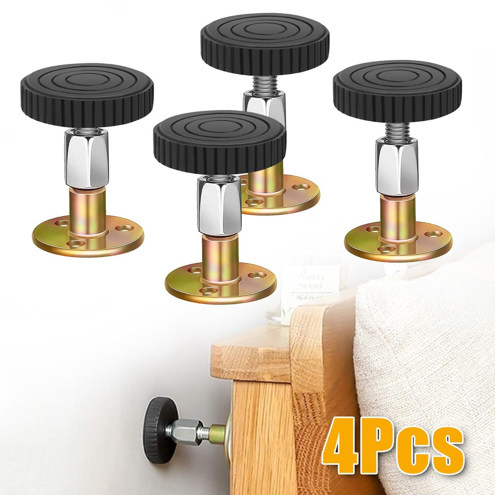 4Pcs Threaded Bed Frame Anti-Shake Tool 47-64mm Adjustable Headboard Stopper
