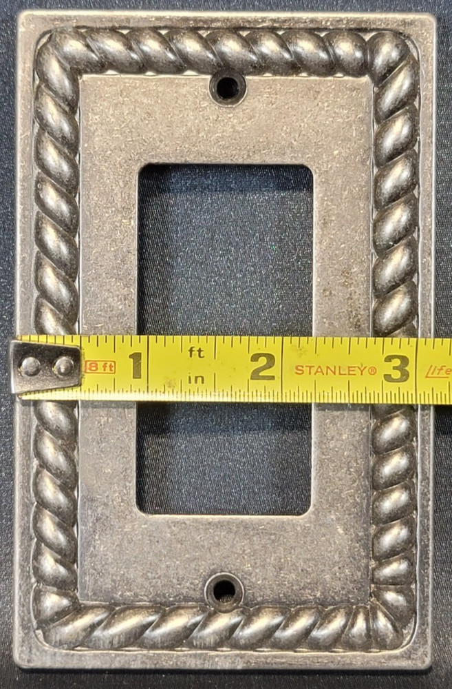 10 Metal Light Switch Plate Covers Rope Pattern