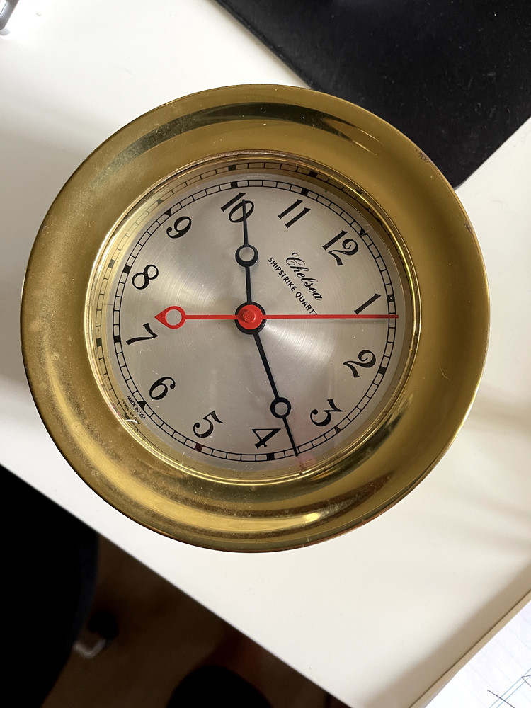 Chelsea  Shipstrike Quartz Clock Brass Ships Clock-5.5"