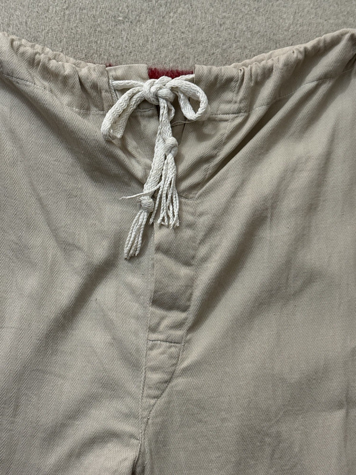 True Vintage 30s 40s WW2 HBT Herringbone Twill Lounge Pants 34 Waist Adjustable