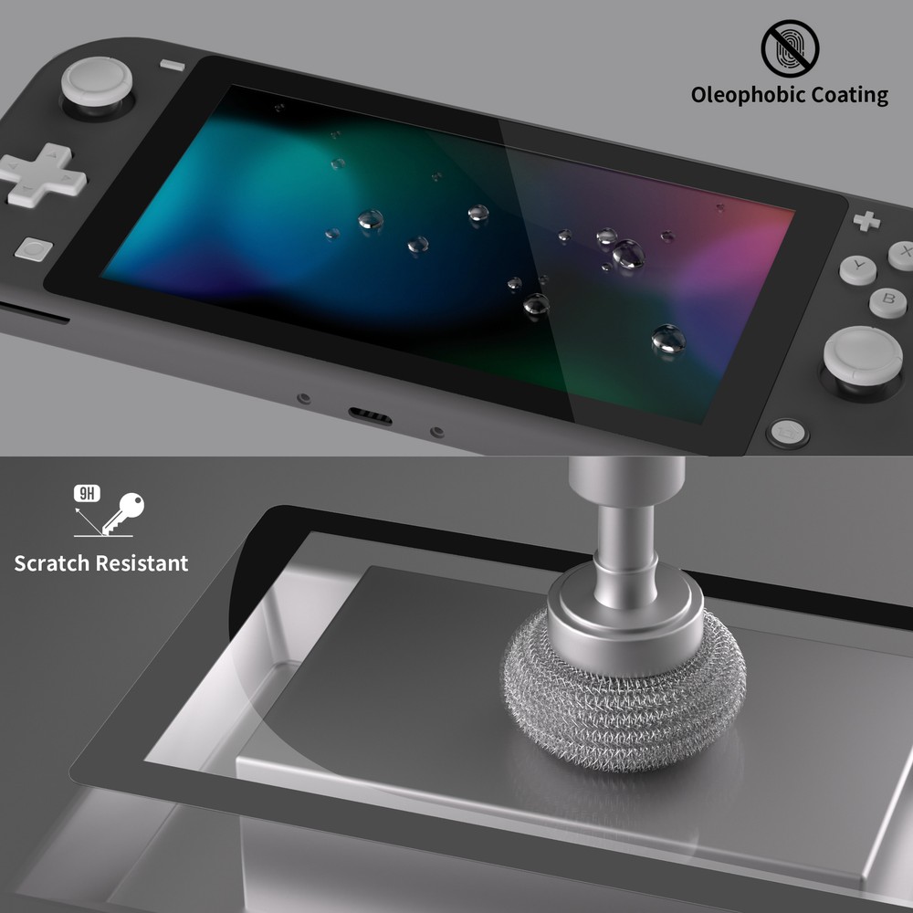 2-Pack Tempered Glass Screen Protector for Nintendo Switch Lite 6 Colors Border