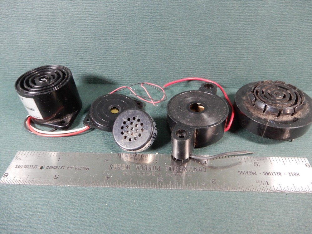 Five Various Size and Make Piezo Buzzers and Speakers