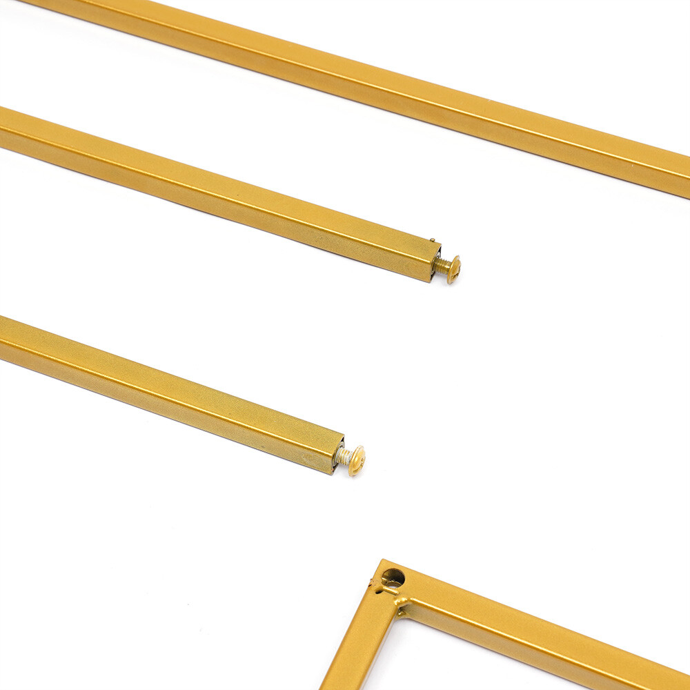Backdrop Stand Rectangular Frame Electroplated Gold For Wedding Party 4 Layer