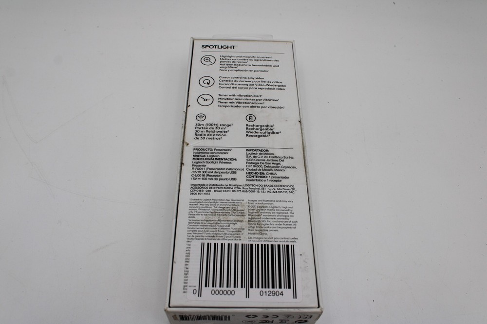 Logitech Spotlight Presentation Remote Bluetooth/RF USB 30 m Silver