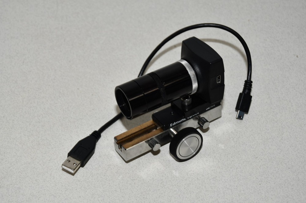 ^ Imaging Development Systems IDS UI-1540LE-M-GL-Trigger Camera & Edmund Rail