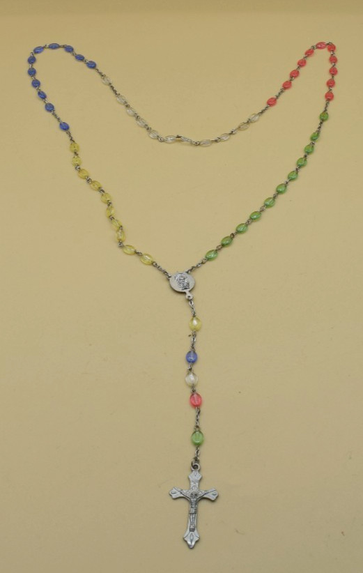 Pastel Rainbow Glass Bead Rosary
