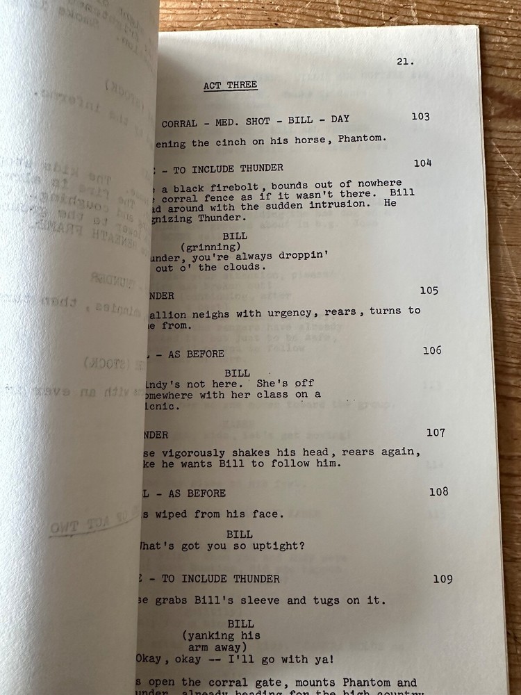 Thunder and the JOKESTERS ORIGINAL TV SHOW SCRIPT