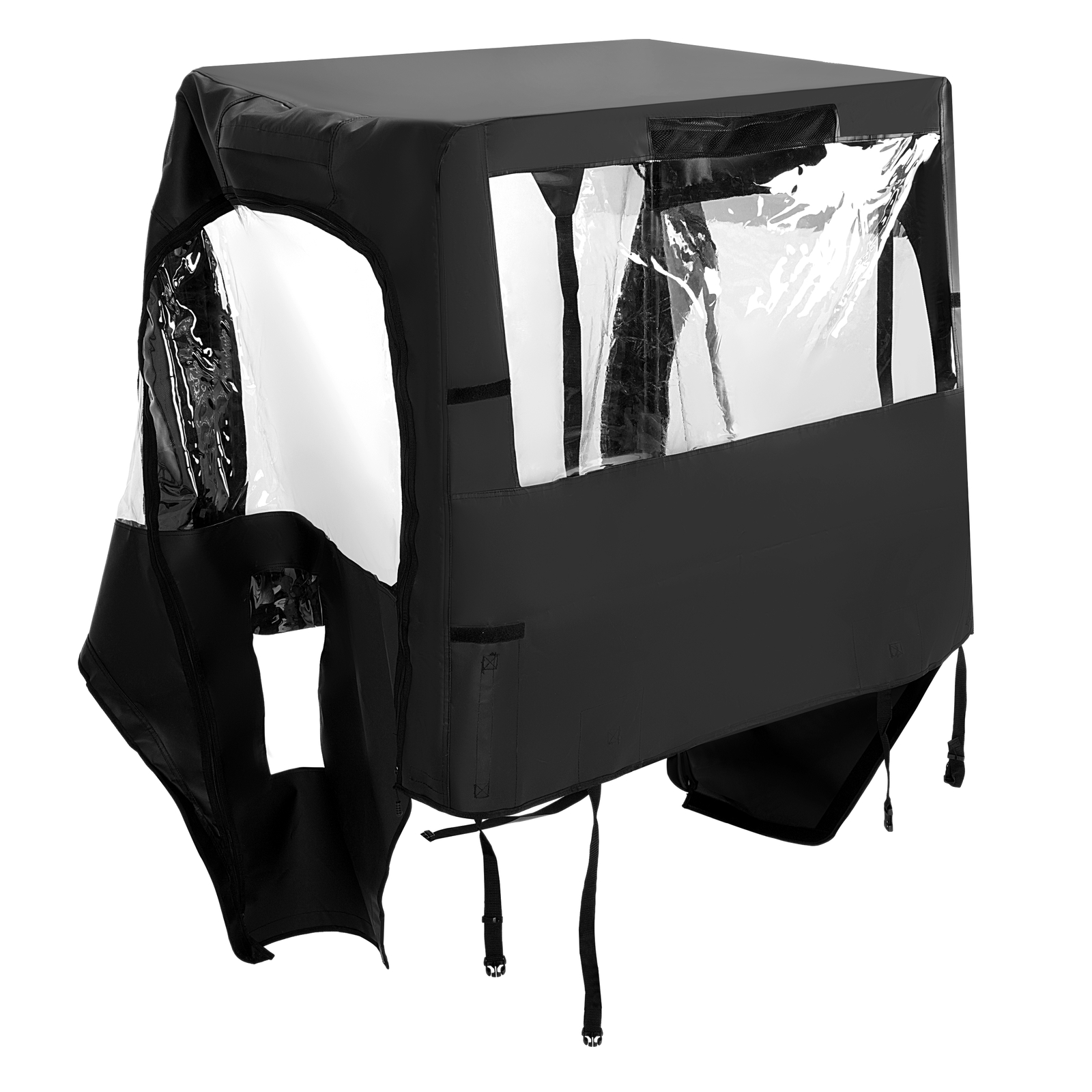 Black+Clear Soft Door UTV Cab Enclosure For 15 Kawasaki Mule 600 610 4x4 XC