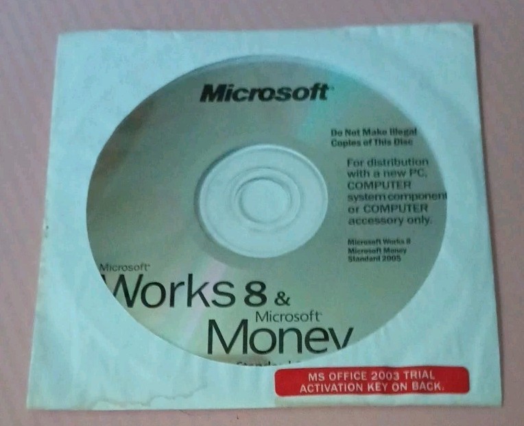 PC Software MICROSOFT Works 8 & MS Money Standard 2005