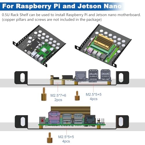 DeskPi RackMate TT Mini Server Cabinet for Mini PC, Network, Servers, Silver
