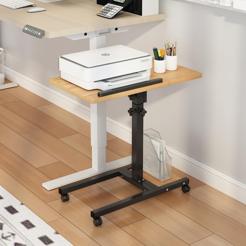 TigerDad Mobile Adjustable Height Laptop Stand PC Computer Onesize, Wood