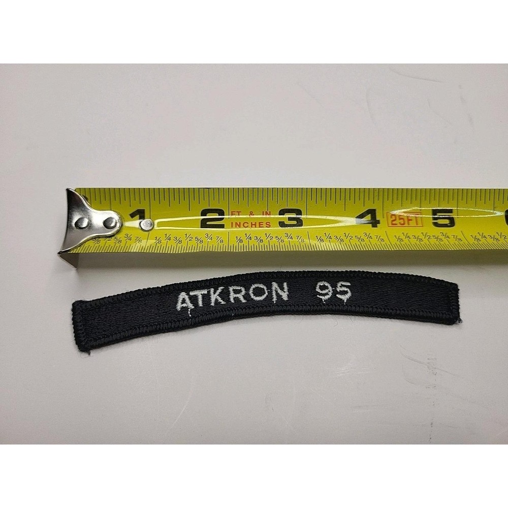 Vintage US Navy Atkron 95 Attack Squadron 95 Tab Iron On Patch