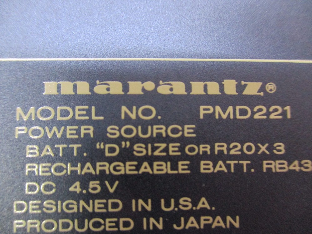 Marantz PMD 221 Professional Portable Cassette Deck Recorder Player *READ T8-E1