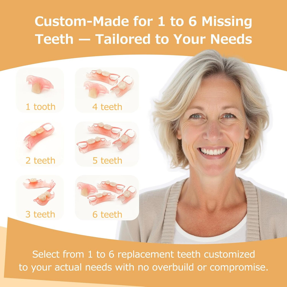 Partial Dentures - Dentures for Missing Teeth & Gaps - Lightweight & Unbreakable