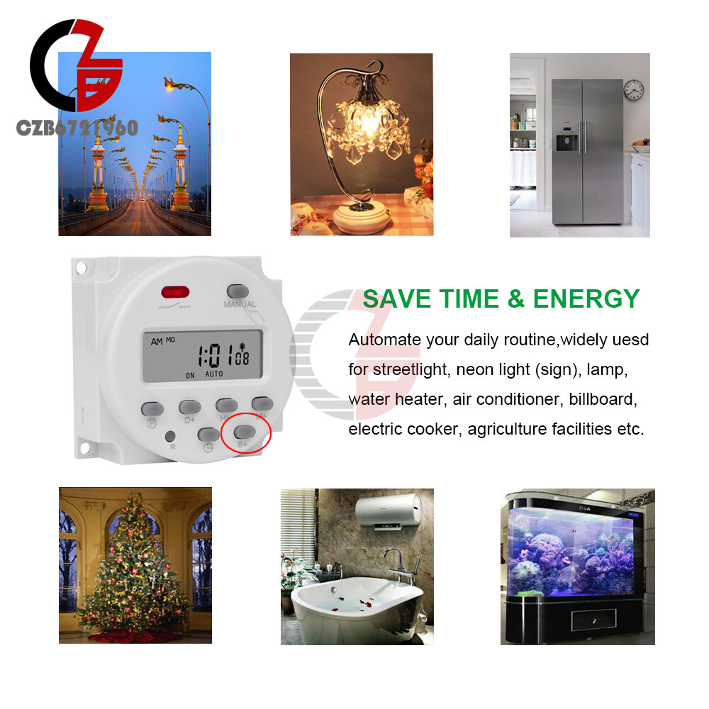 DC 12V 24V AC 110V CN101S Timer Switch Controller Automatic Cycle Timing Switch