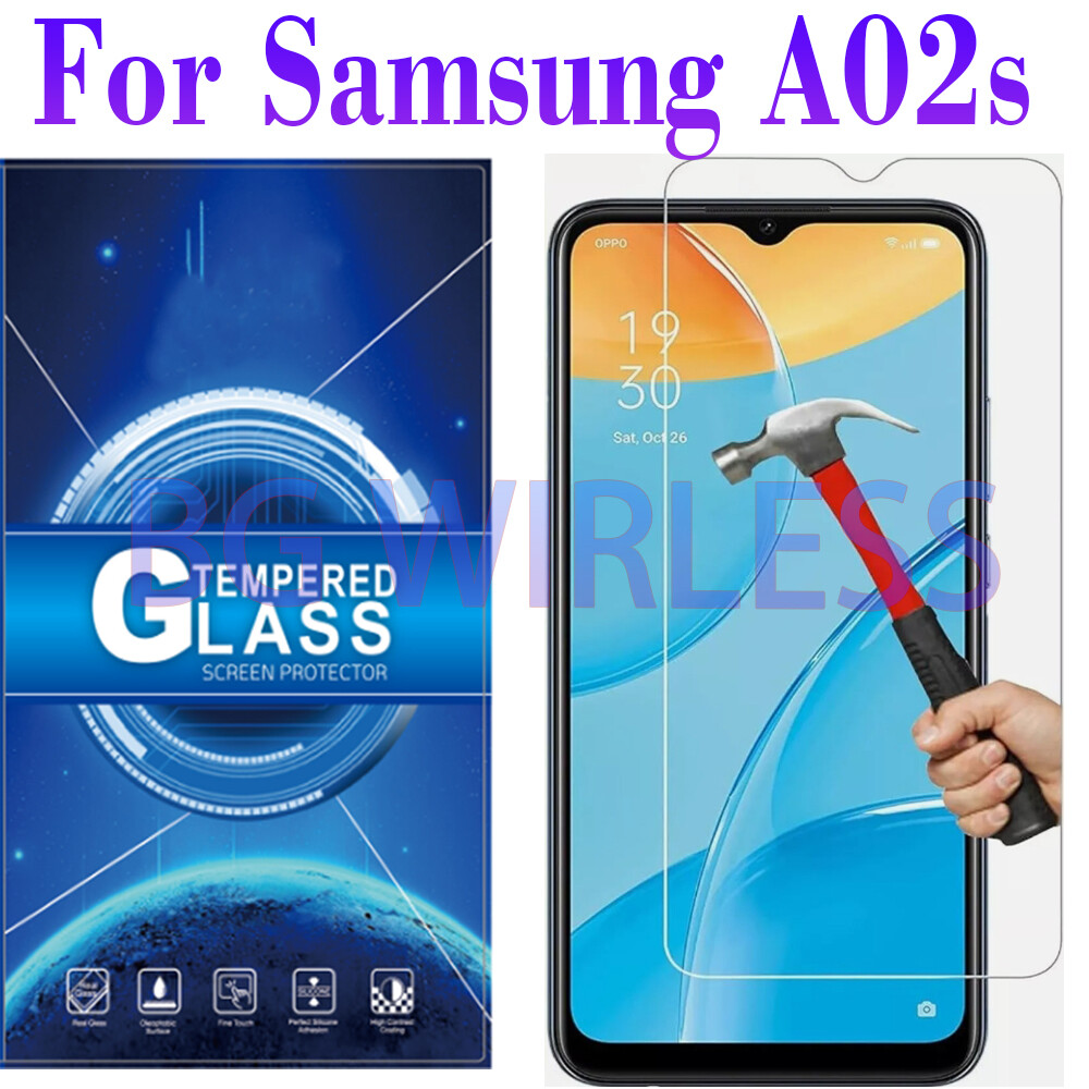 For Samsung Galaxy A02s  Clear Tempered Glass  Screen  Protector , Case Friendly