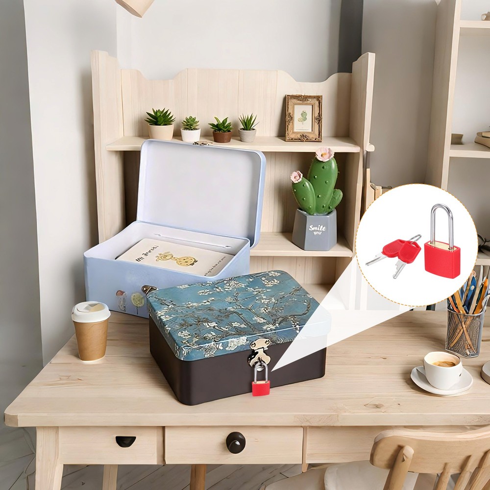 2 Pcs Padlock with Keys Long Shackle Waterproof Keyed Locks Red