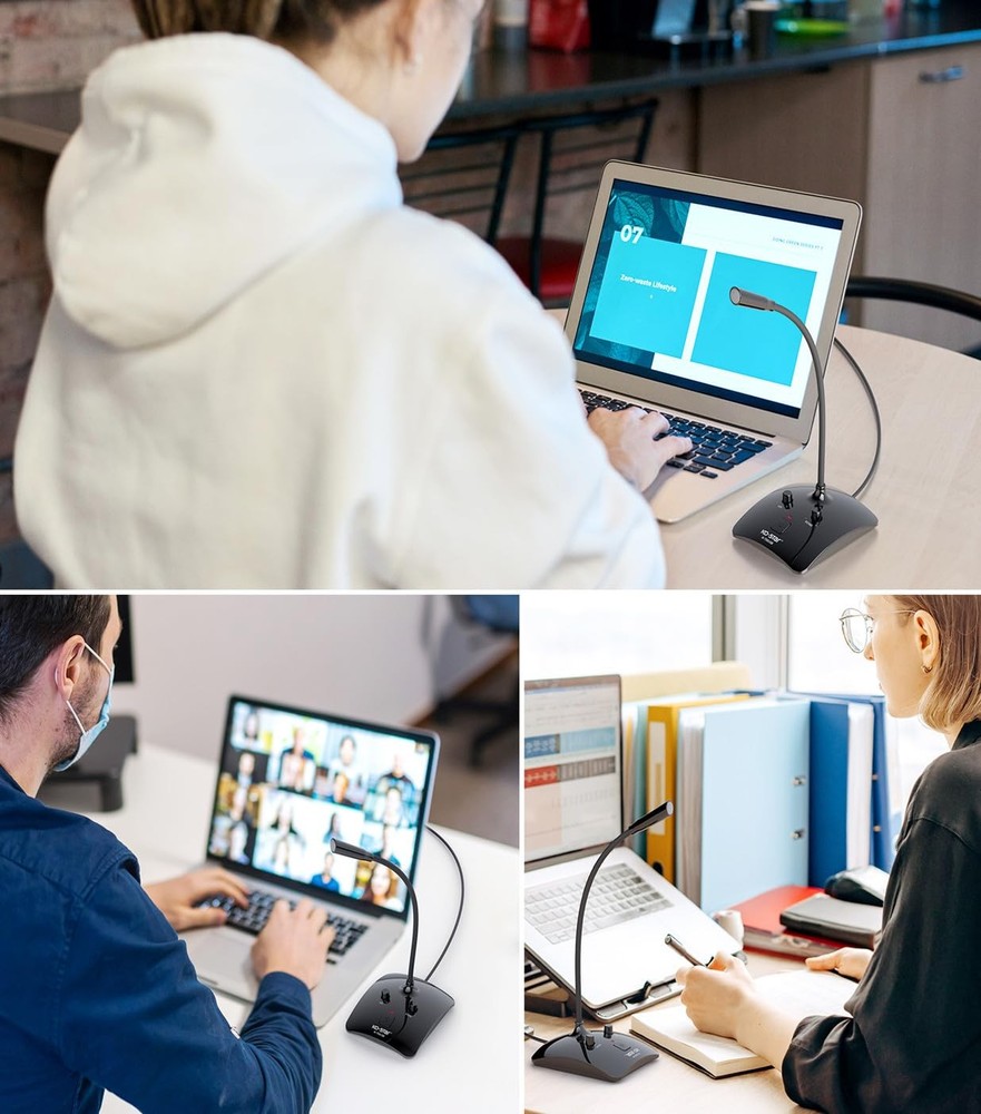 Recording Microphone, Computer PC Podcast Condenser Omnidirectional Mic with ...