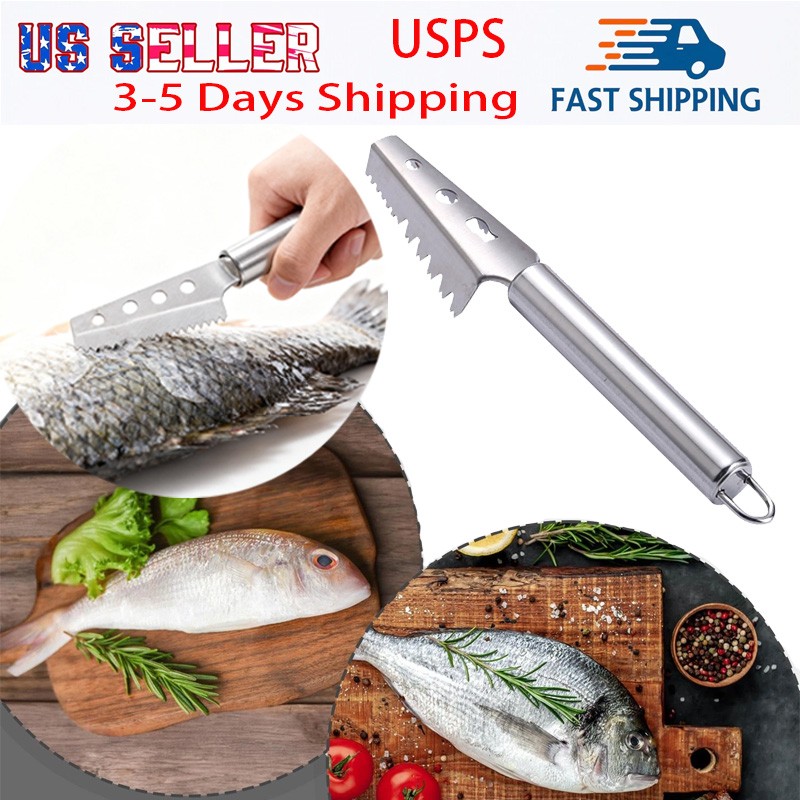 Stainless Steel Fish Scale Remover Scaler Tool Solid Construction Home Kitchen