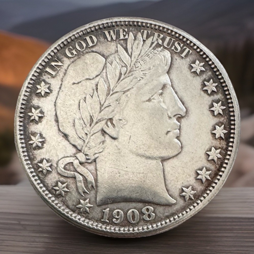 1908d 50c Barber Half Dollar AU