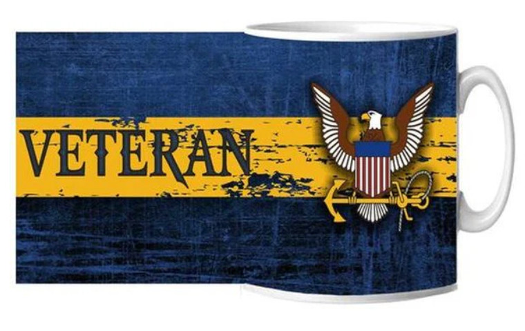 US NAVY VETERAN EAGLE CERAMIC MUG 15 OZ