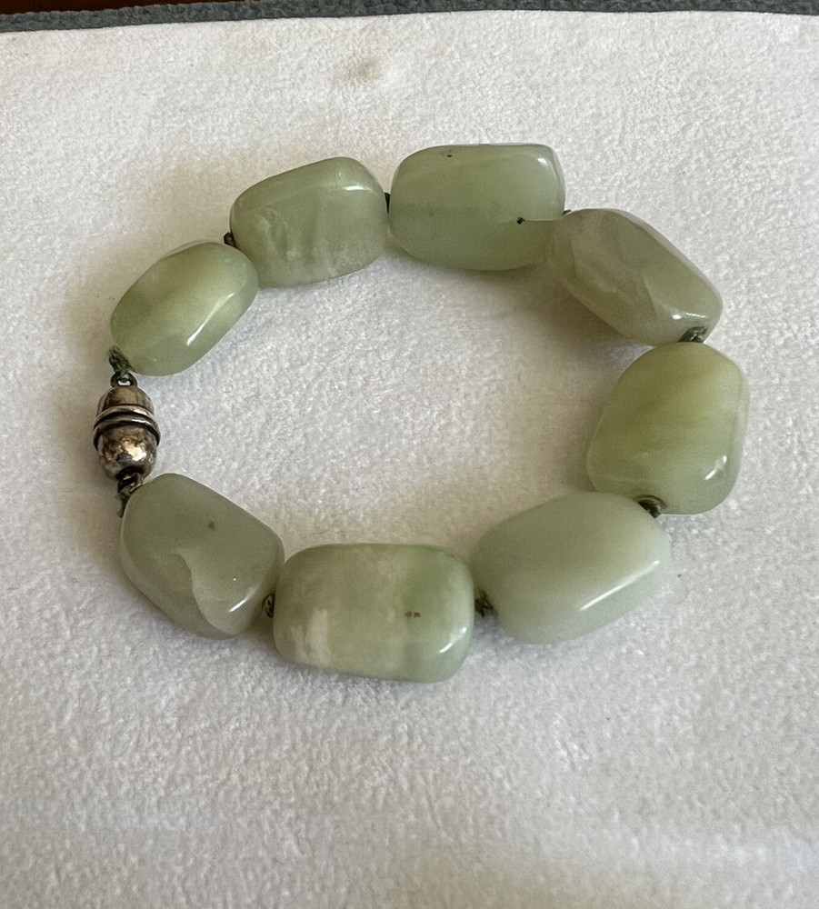 925 claps green beads Bracelet