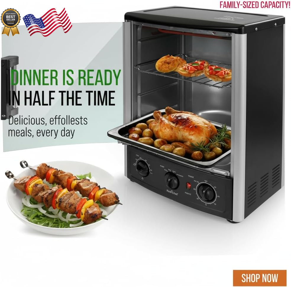 Countertop Oven 24 Quart Vertical Glass Door Convection Oven Multi-Function