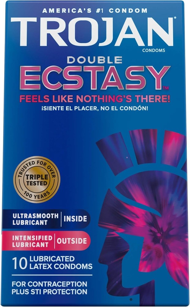 Double Ecstasy Lubricated Condoms - 10 Count