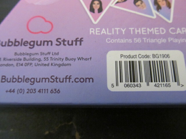 Bubblegum Stuff Card Dashing Reality Themed Card Game